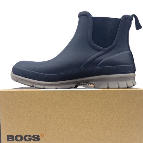 Bogs Amelia Chelsea Rain Boots Pull On Rubber Navy Blue Women's Size 9 - Picture 1 of 8